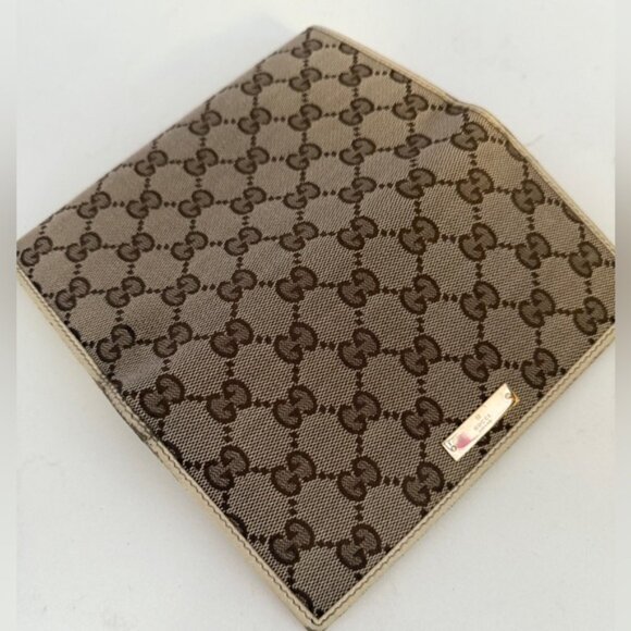🇮🇹 GUCCI Monogram Metal Bar Continental Flap Wallet Off White Almost Nee 🇮🇹 - Picture 13 of 14